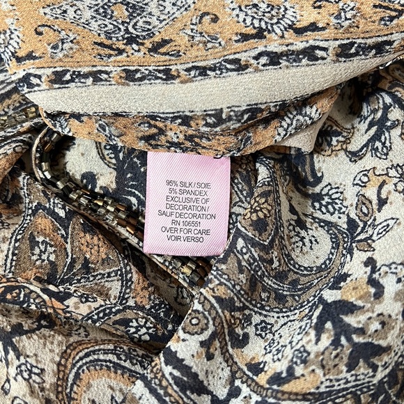 Calypso Neutrals, Pattern Print Silk Midi Length Coverup Size Small - Picture 8 of 9